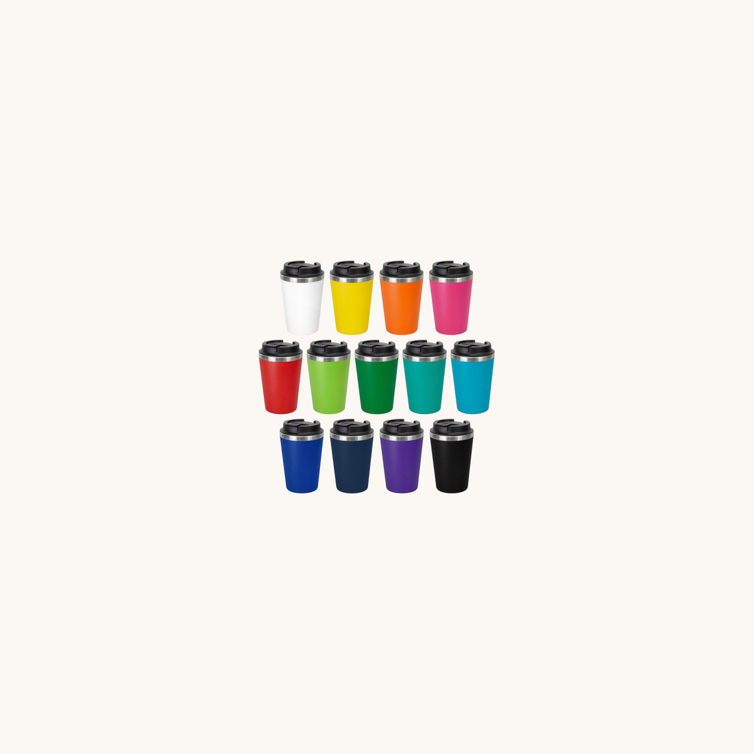 350ml Double Wall Coffee Cup – Recycled Polypropylene &amp; Stainless Steel, Vibrant Colours, NZ Shipped