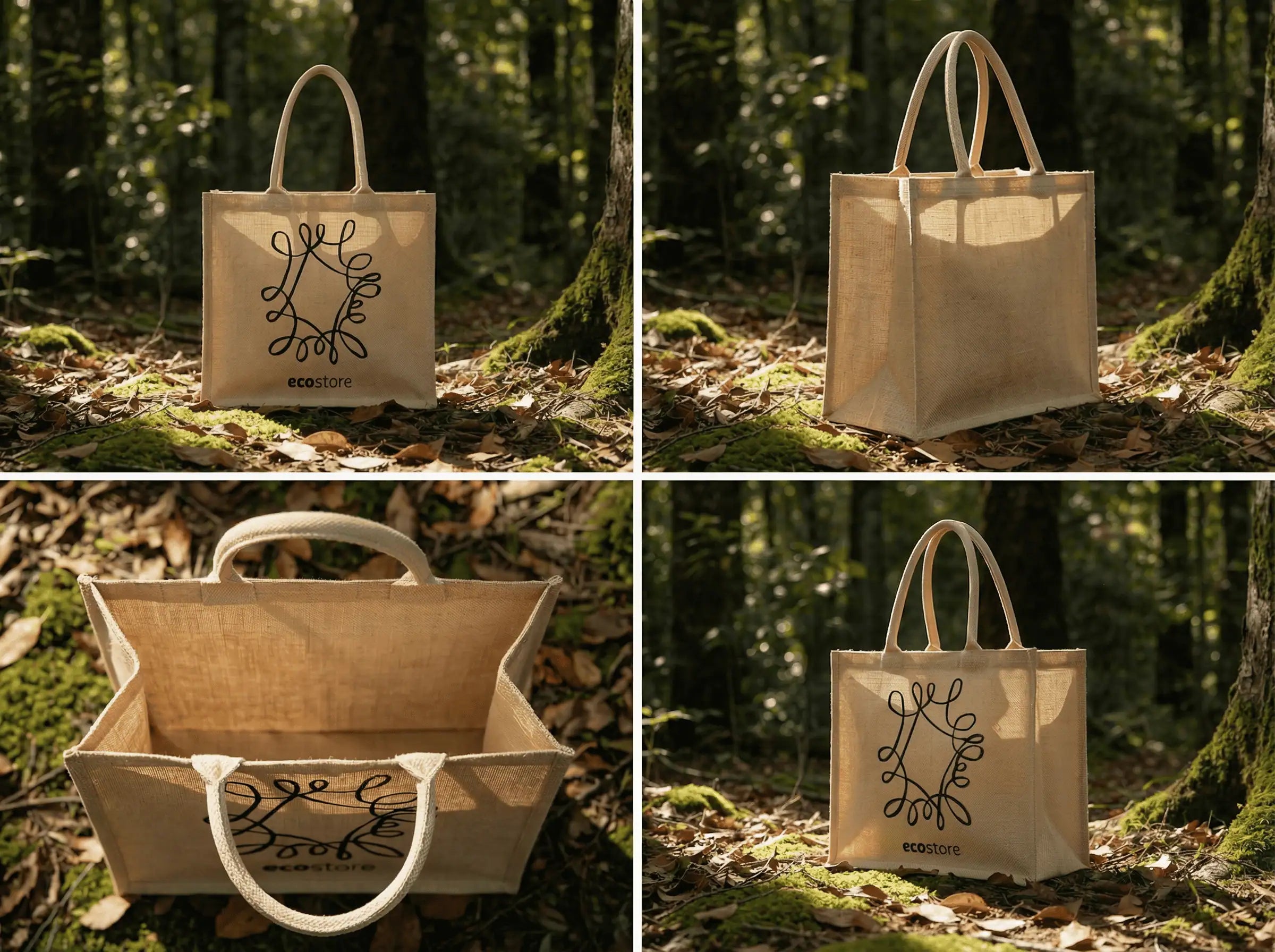 Ecostore branded jute tote bag made by Simply Totes + Co