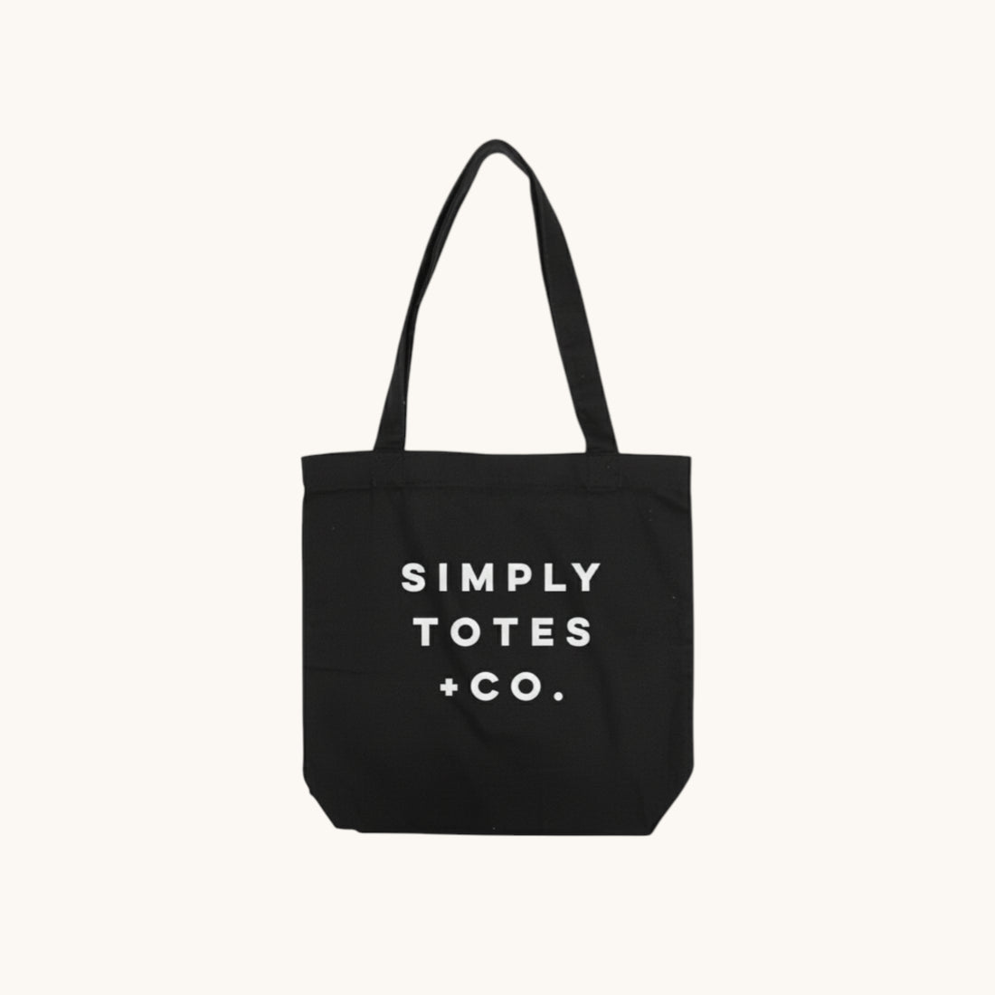 Simply Totes The Equality Black Canvas Tote Bag printed with 1 colour artwork on one side of the bag